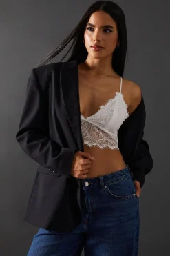 Tops^Nasty Gal Soft Lace Cross Back Bralette |
