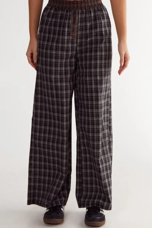 Pants^Nasty Gal Splice Check Straight Leg Pant |
