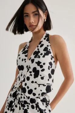 Jackets^Nasty Gal Spot Print Tailored Waistcoat |