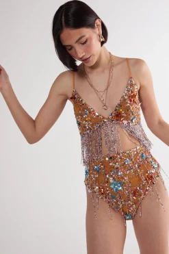 Two Piece Sets|Two Piece Sets^Nasty Gal Star Embellished Tassel Booty Shorts |