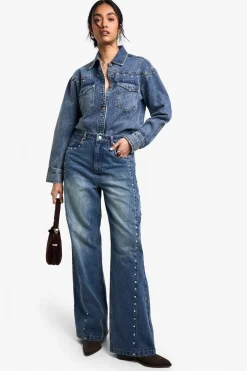 Jeans|Denim^Nasty Gal Stud Detail Jean |