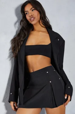 Skirts|Skirts^Nasty Gal Studded Detail Pleated Tailored Mini Skirt |