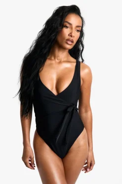 Swimsuits|Swimwear^Nasty Gal Swimwear Essentials Wrap Swimsuit |