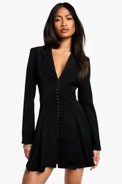 Blazers|Blazers^Nasty Gal Tailored Hook & Eye Detail Cinched Waist Blazer dress |