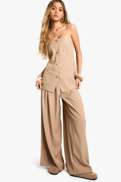 Pants^Nasty Gal Tailored Pleated Wide Leg Trousers |