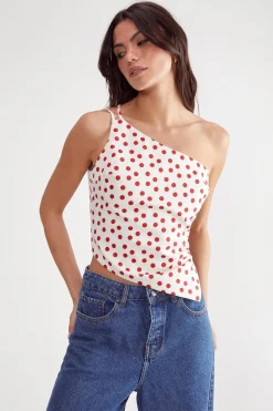 Cami Tops|Tops^Nasty Gal Tailored Spot Print Asym Top |