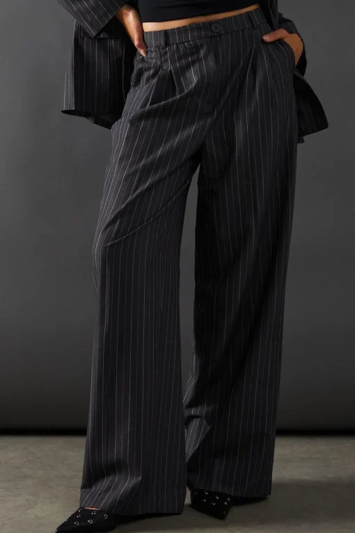 Stripes|Pants^Nasty Gal The Ultimate Pinstripe Wide Leg Trouser |