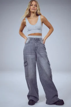 Jeans|Denim^Nasty Gal The Wide Leg Cargo Jean |