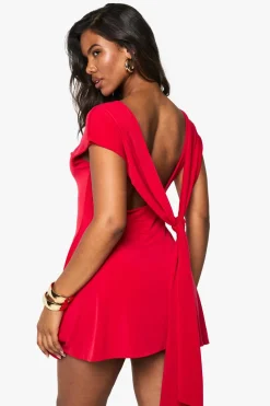Dresses^Nasty Gal Tie Plunge Back Mini Dress |