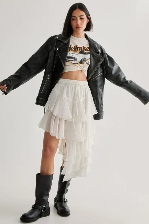 Skirts|Skirts^Nasty Gal Tiered Asymmetric Midi Skirt |