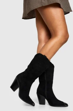 Cowgirl^Nasty Gal Toe Cap Detail Western Boots |