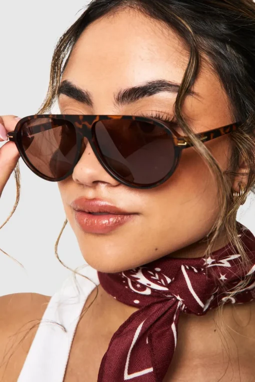 Sunglasses^Nasty Gal Tortoise Frame Aviator Sunglasses |
