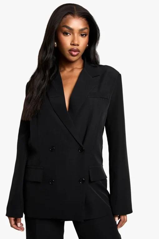 Blazers|Blazers^Nasty Gal Woven Double Breasted Oversized Blazer |