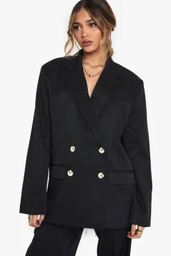 Blazers|Blazers^Nasty Gal Woven Tailored Frayed Hem Blazer |